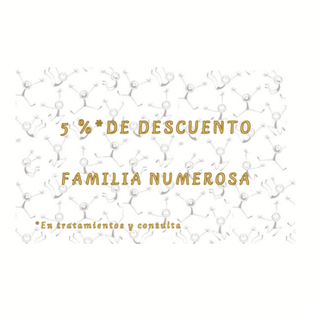 DESCUENTO del 5% para FAMILIA NUMEROSA Centro Rasayana Longevidad en Pozuelo de Alarcón