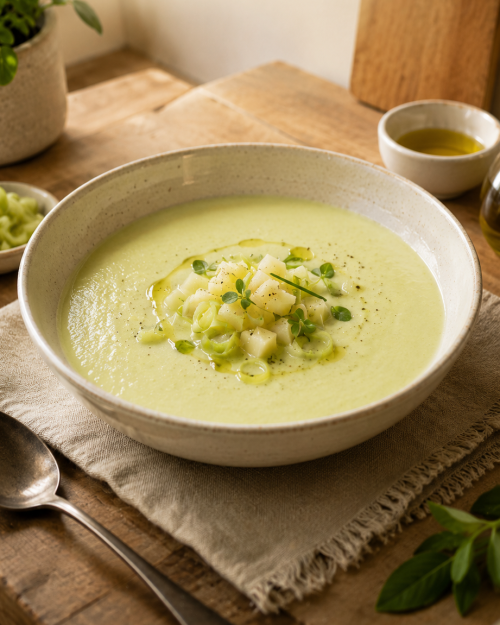 Vichyssoise ayurvédica de verano: receta fresca y digestiva Vichyssoise ayurvédica de verano: receta fresca y digestiva